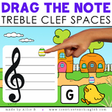 Drag and Drop Notes on the Treble Staff Easter Music Game