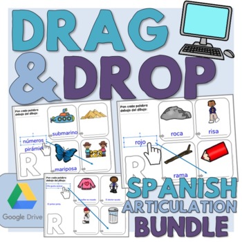 Preview of Drag and Drop Spanish Articulation - Words and Sentences BUNDLE