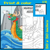 Dragon Boat Festival Coloring Poster Crafts Chinese Bullet