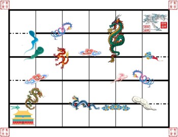 Preview of Dragon & Clouds (Snakes and Ladder) Template - 龍雲棋/龙云棋