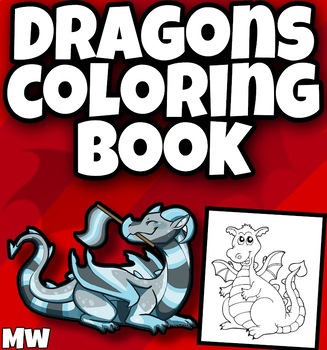 Preview of Dragon Coloring Book For Children & Adults.