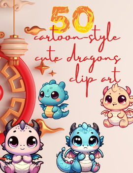 Preview of Dragon Delights: Cartoon Dragon Clip Art Collection