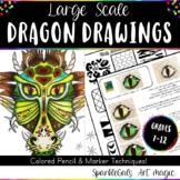 Dragon Drawing Activity Colored Pencil Shading-Middle Scho