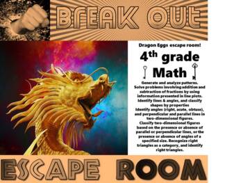Preview of Dragon Eggs Rescue digital escape room for 4th grade mathematicians