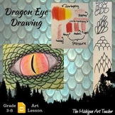 Dragon Eye Drawing Lesson - Texture Art Lesson - Drawing Activity