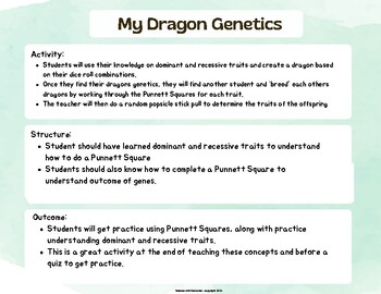 Preview of Dragon Genetics - Punnett Square Practice