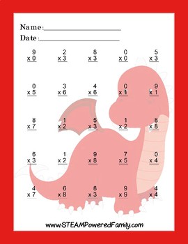 dragon math multiplication practice worksheets by steam powered family