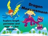 Dragon Measurement!  Find Length, Perimeter and Area