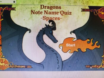 Preview of Dragon Note Name Quiz, Interactive Music Game