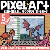 Dragon Pixel Art Math for the End of the Year Units of Mea