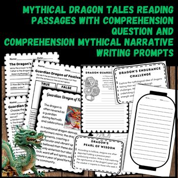 Preview of Dragon Tales : Reading Comprehension and Writing Prompts for Mythical Adventure