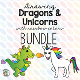Dragon & Unicorn BUNDLE • Rainbow Colors  • Roll A Dragon 