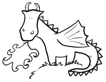 Preview of Dragon coloring Sheet