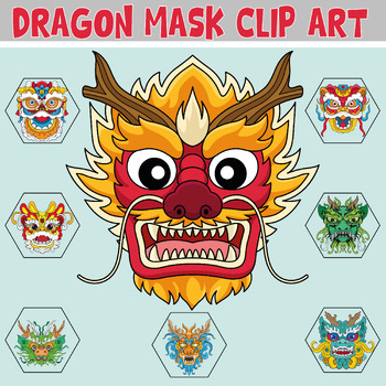 Preview of Dragon mask | Year of the dragon craft | Clip Art