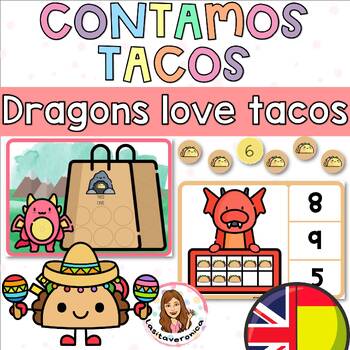 Preview of Contamos tacos. 5 de Mayo / Counting tacos. Dragons love tacos. Math centers.