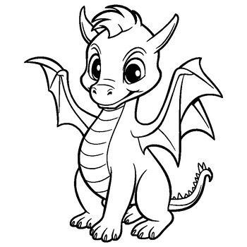 Dragons Coloring Book : 50 drawings of adorable dragons to color by ...