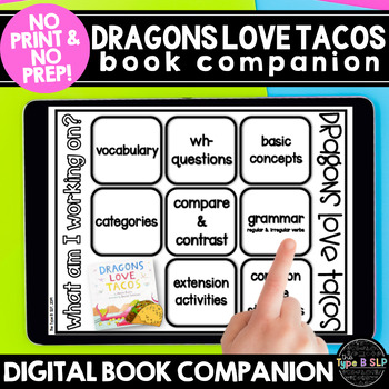 Preview of Dragons Love Tacos: No Print No Prep Digital Book Companion