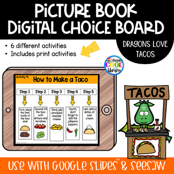 Preview of Dragons Love Tacos - Digital Choice Board | Google Slides & Print