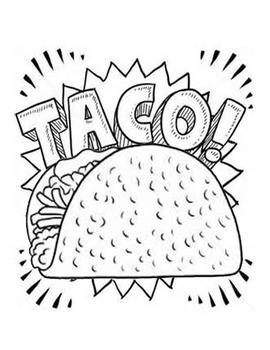 Preview of Dragons Love Tacos- Taco Coloring Page