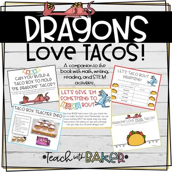 Preview of Dragons Love Tacos - a book component with math, reading, and STEM