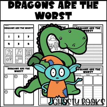 Preview of Dragons are the Worst Writing Response Coloring Sequencing Activity
