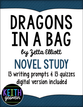 Preview of Dragons in a Bag Novel Study: 13 Prompts and 13 Quizzes (Distance Learning)