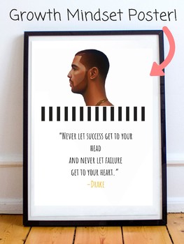 Preview of Drake Aubrey Graham Hip Hop Rap Rapper Growth Mindset Poster