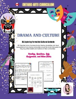 Preview of Drama. Arts and Culture. Grade 5. Ontario Arts Curriculum. Print and Go.