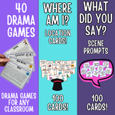 40 Drama Games+100 Location Cards+100 Prompt Cards-Scenes/