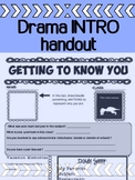 Drama Back To School - Getting To Know You / Student Info Sheet