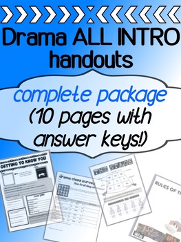 Preview of Drama Back To School INTRO for the first week - COMPLETE BUNDLE!