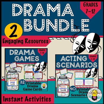 Preview of Drama BUNDLE: 32 Game Cards & 40 Acting Scenarios for Engaging Classes!