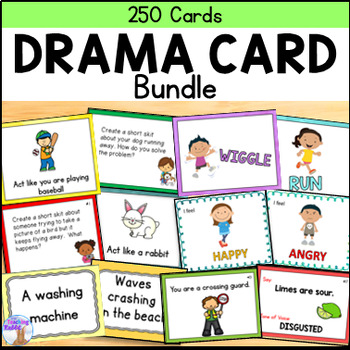 Preview of Drama Card Activities / Games Bundle - Charades, Tableaux, Brain Breaks
