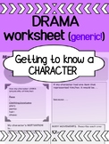 Drama Character Worksheet (generic)