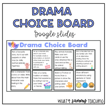 Preview of Drama Choice Board - Google Slides
