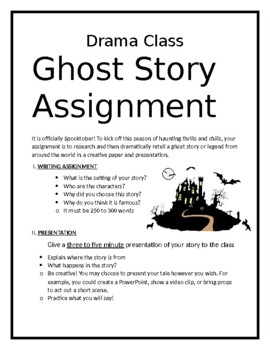 Preview of Drama Class: Research and Perform a Ghost Story