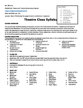 Drama Class Syllabus by A Little Bit Dramatic | Teachers Pay Teachers