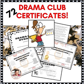 Preview of Drama Awards End  of Year Semester  75 + Certificates Funny and Unique! EDITABLE