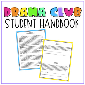 Preview of Drama Club Student Handbook | for Directors | editable
