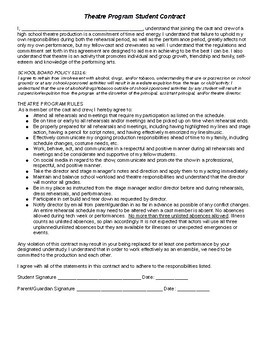 Preview of Drama Club/Theatre Program Student Participation Contract