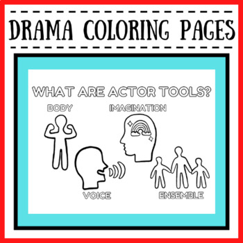 Preview of Drama Coloring Pages | Elementary Theatre Vocabulary