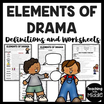 Preview of Drama Elements Activity Worksheet Terms and Comprehension Elements of Drama