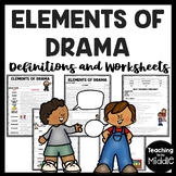Drama Elements Activity Worksheet Terms and Comprehension 