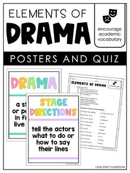 elements of drama vocabulary posters and assessment by lone star classroom