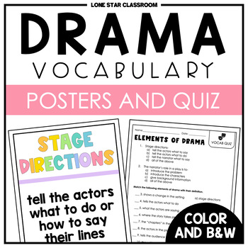 Preview of Elements of Drama - Vocabulary Posters and Assessment