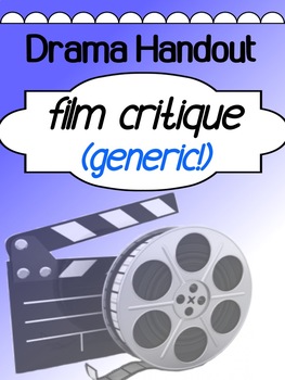 Preview of Drama Film Critique - Movie Worksheet (generic!)