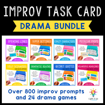 Preview of Drama Improv Task Cards (BUNDLE of over 800 Improv Prompts and 24 Games)
