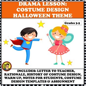 Preview of Halloween Themed Costume Design Lesson for Grades 3 to 5!