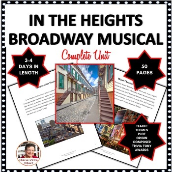 Preview of Broadway Musical Unit Study Guide In the Heights  Hip Hop Lin Manuel Miranda
