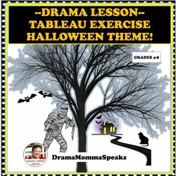 Preview of Drama Lesson Tableau Lesson Halloween Theme Grades 5 to 7 Cooperative Learning